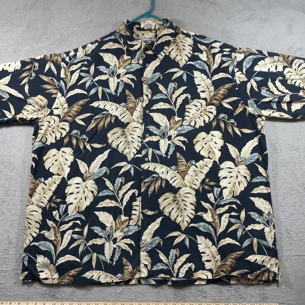 Vintage Pierre Cardin Hawaiian Shirt Men 3XLT Floral All Over Print Button Up SS